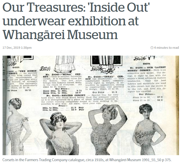 Our Treasures: 'Inside Out' underwear exhibition at Whangārei